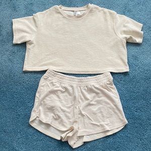 Cream terry cloth set